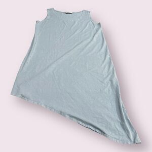 Bryn Walker Tank Dress Women M Blue Stretch Sleeveless Asymmetrical Hem USA Made